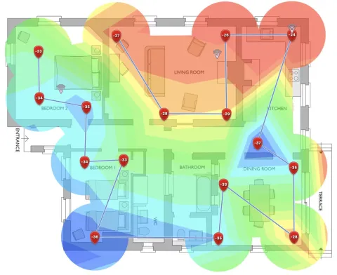 Wireless access point placement for stronger indoor Wi-Fi coverage