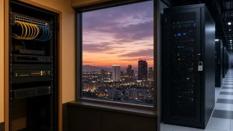 Conexión privada en red desde un sitio de cliente de isp.net hasta un rack de colocación en el centro de Las Vegas