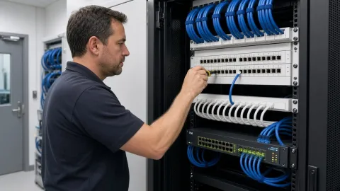 Cableado propio con licencia C-2 e instalación de red de hotel para Wi-Fi de huéspedes