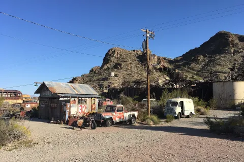 Historic mine buildings at Eldorado Canyon, Nelson, Nevada